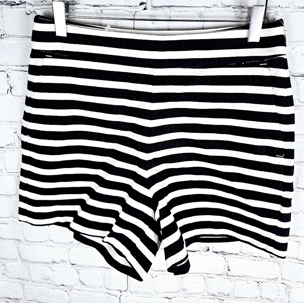 J. CREW | striped cotton side zip high waist hot pants short shorts